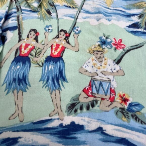 Polo Ralph Lauren Hawaiian Shirt 1XB Hula Girl Palm Tree Ukulele Beach Viscose - Picture 5 of 11